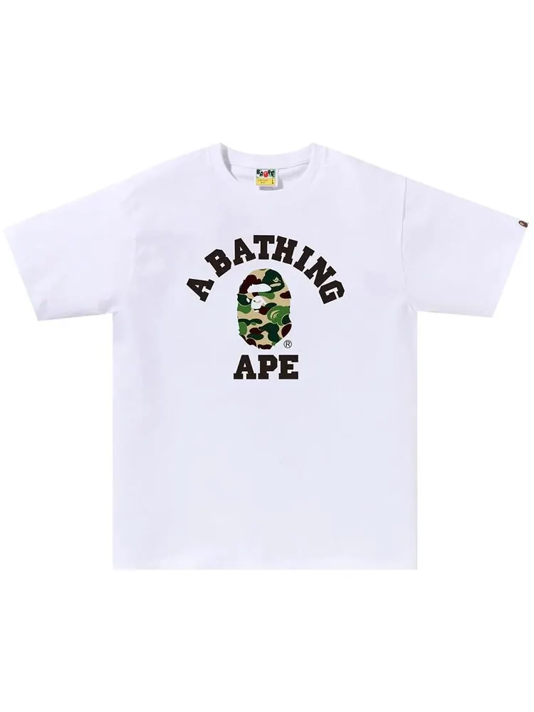 Футболка BAPE ABC Camo College 'White/Green' — изображение 1 из 1, белый