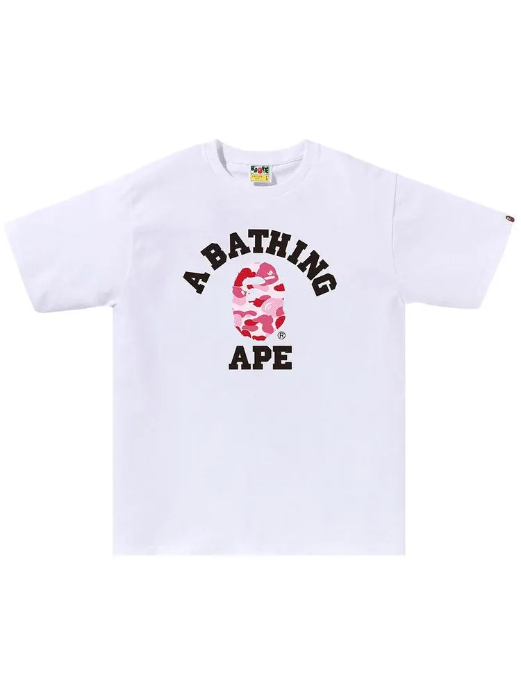 Футболка BAPE ABC Camo College Tee — изображение 1 из 1, белый/розовый