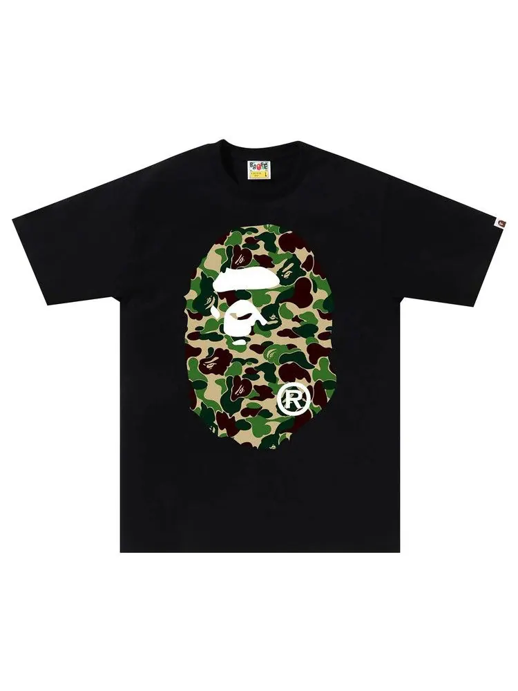 Футболка BAPE ABC Camo Big Ape Head Tee — изображение 1 из 2, черный/зеленый