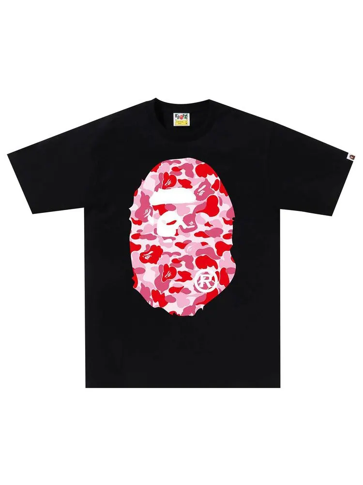 Футболка BAPE ABC Camo Big Ape Head Tee — изображение 1 из 2, черный/розовый