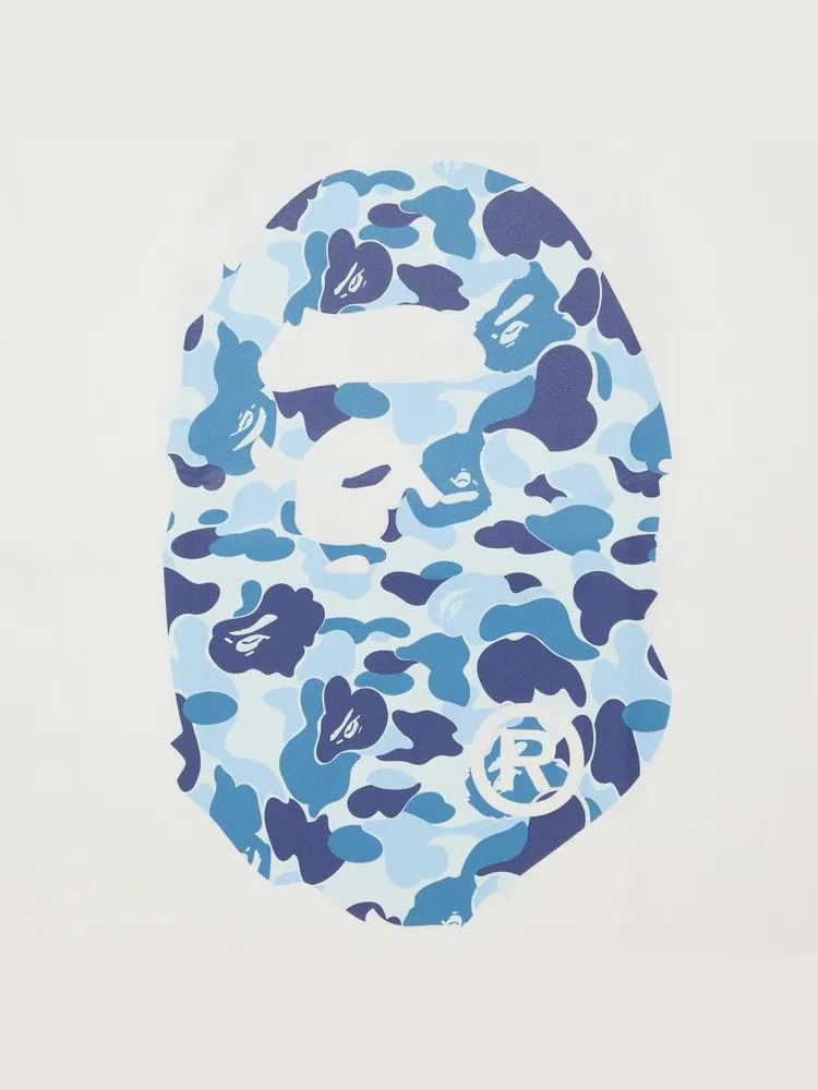 Футболка BAPE ABC Camo Big Ape Head Tee — изображение 3 из 3, белый/синий