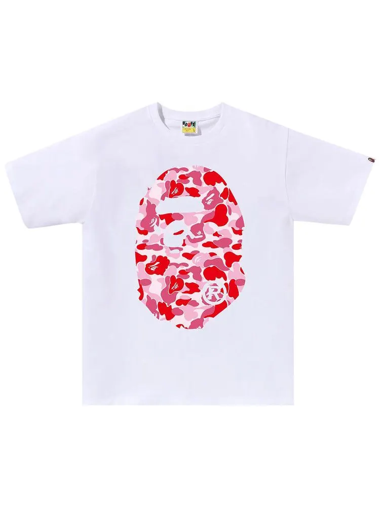 Футболка BAPE ABC Camo Big Ape Head Tee — изображение 1 из 2, белый/розовый