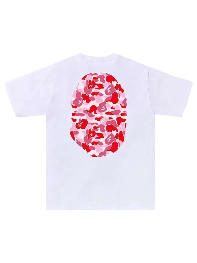 Футболка BAPE ABC Camo Big Ape Head Tee — изображение 2 из 2, белый/розовый