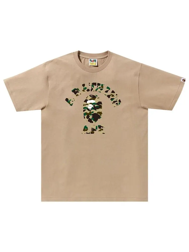 Футболка BAPE 1st Camo College Tee — изображение 1 из 1, бежевый/желтый