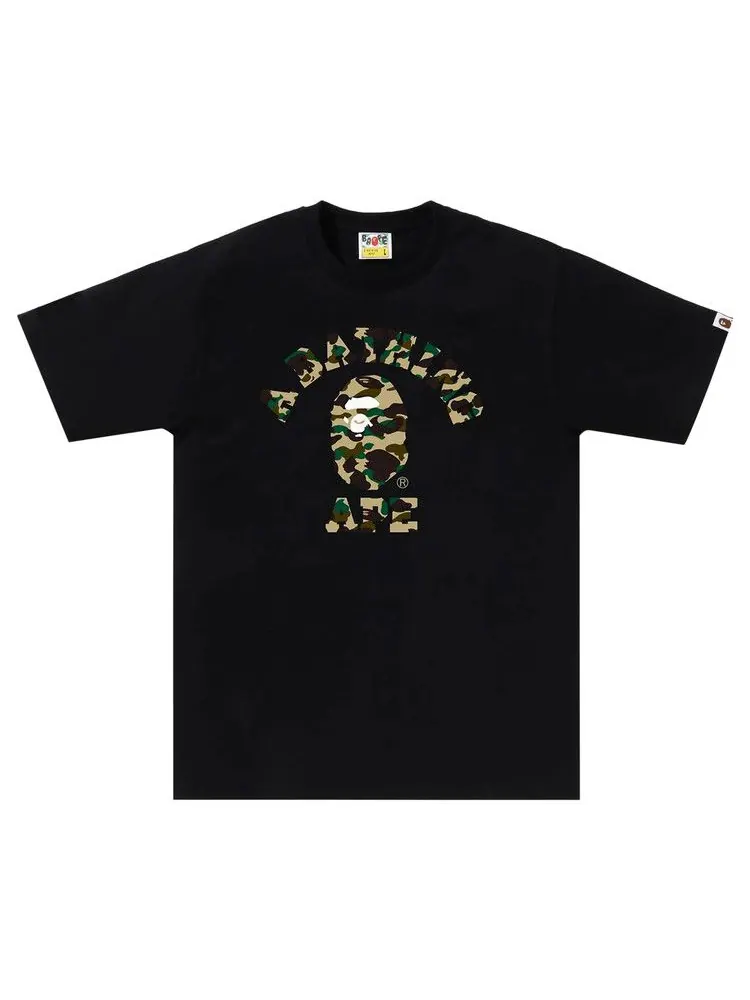 Футболка BAPE 1st Camo College Tee 'Black/Yellow' — изображение 1 из 1, черный