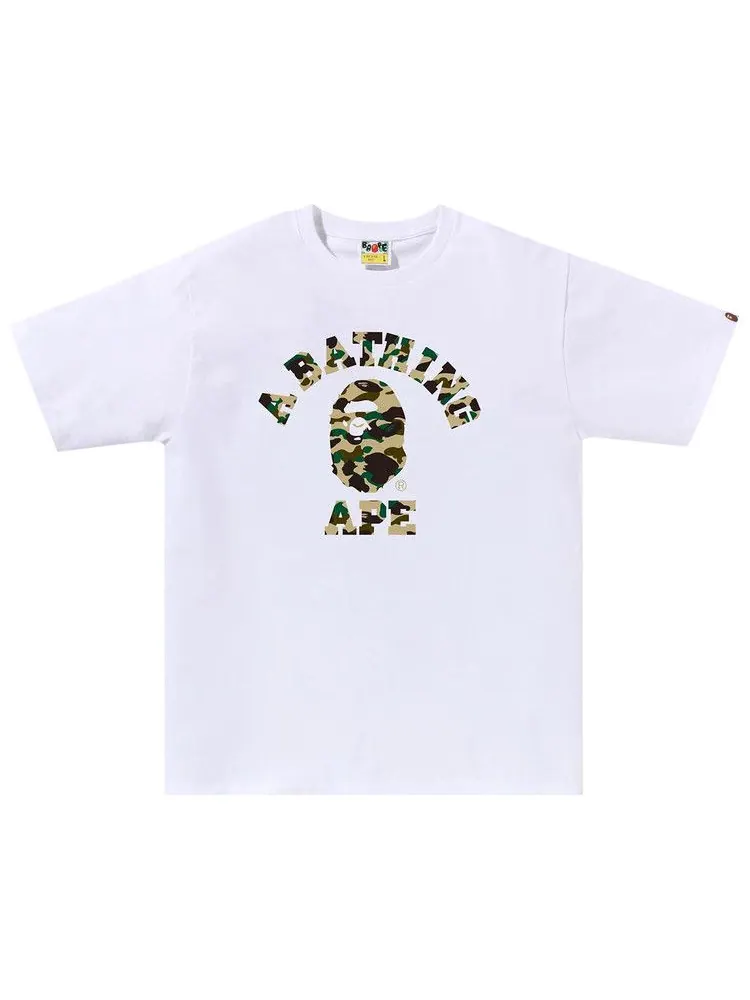 Футболка BAPE 1st Camo College Tee — изображение 1 из 1, белый/желтый