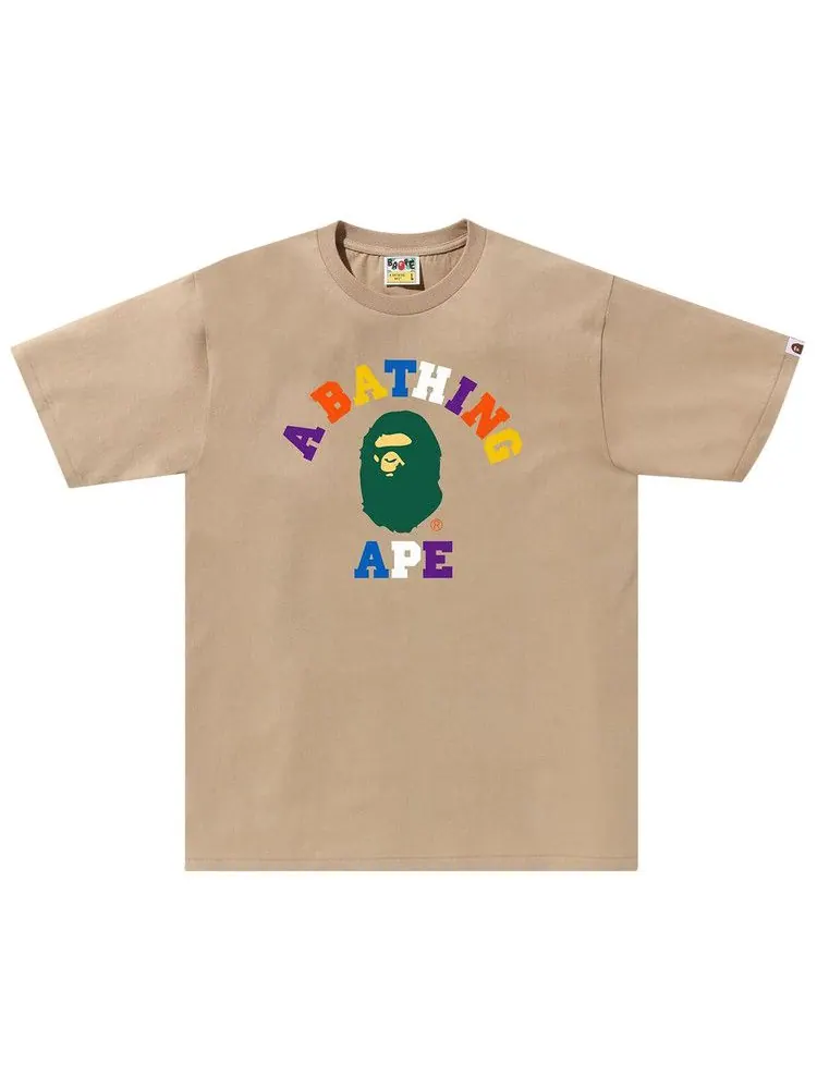 Футболка BAPE Colors College Tee — изображение 1 из 1, бежевый