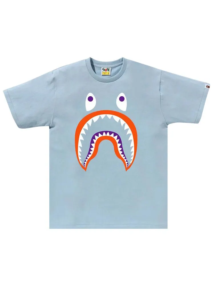 Футболка BAPE Colors Shark Ponr Tee, Sax — изображение 1 из 1, синий