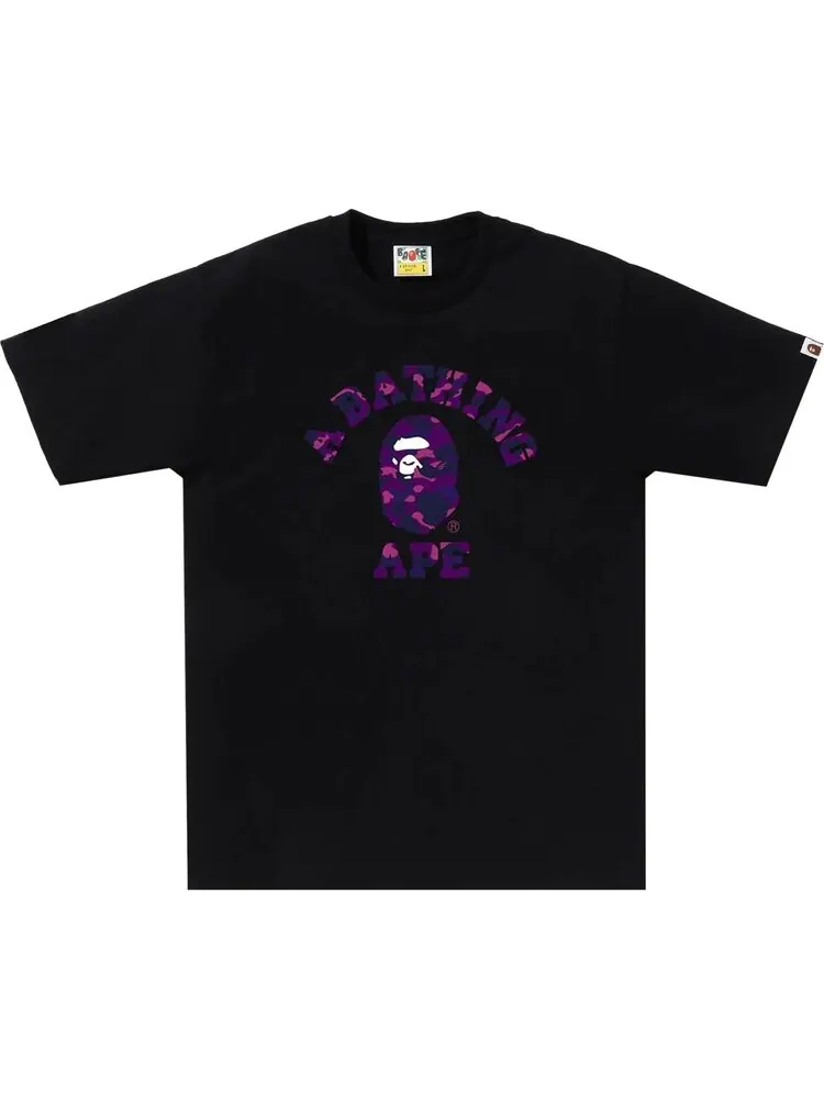 Футболка BAPE Color Camo College 'Black/Purple' — изображение 1 из 1, черный