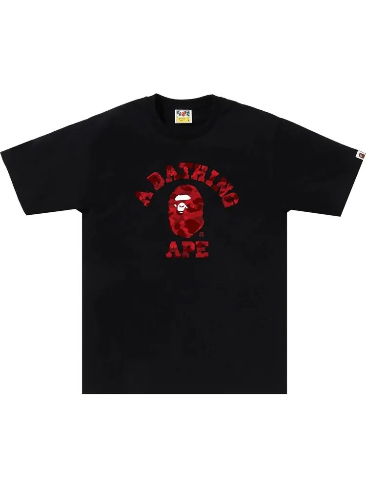 Футболка BAPE Color Camo College 'Black/Red' — изображение 1 из 1, черный
