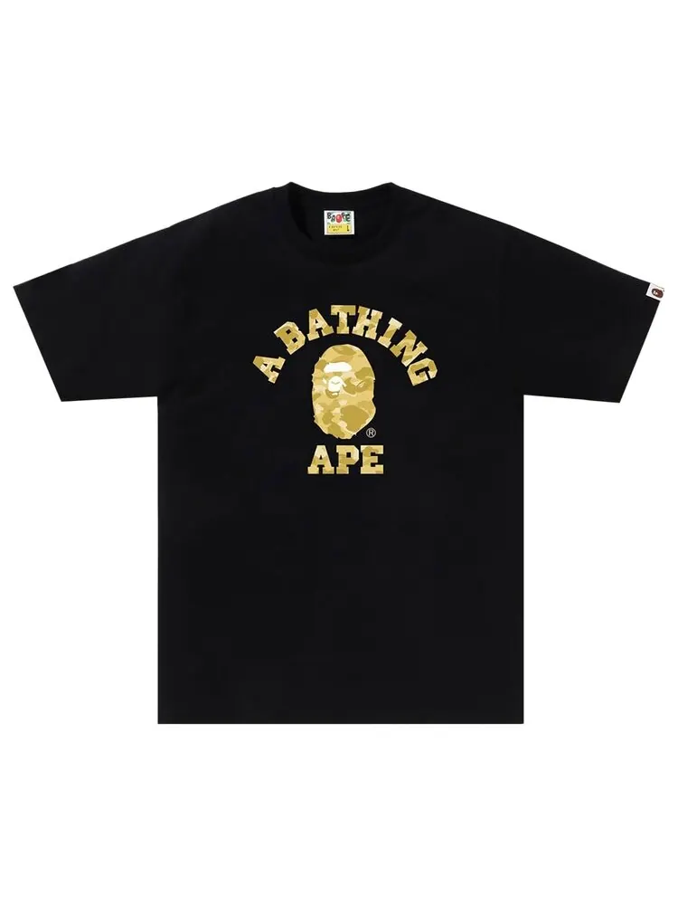 Футболка BAPE Color Camo College 'Black/Yellow' — изображение 2 из 2, черный