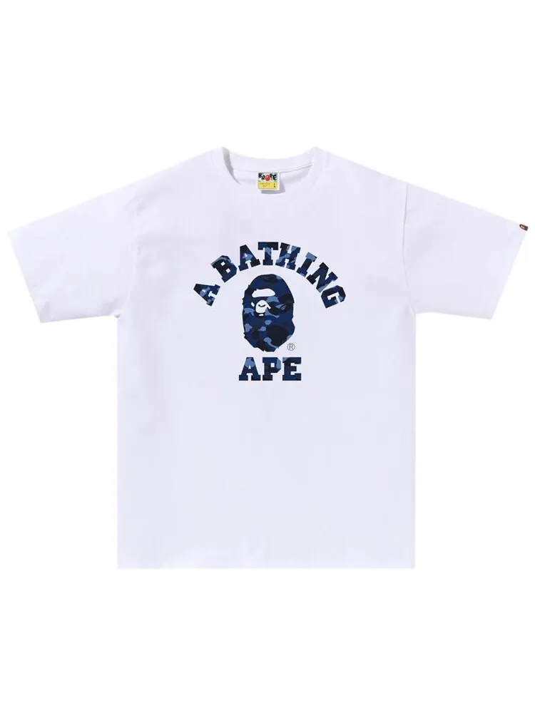 Футболка BAPE Color Camo College 'White/Navy' — изображение 1 из 1, белый