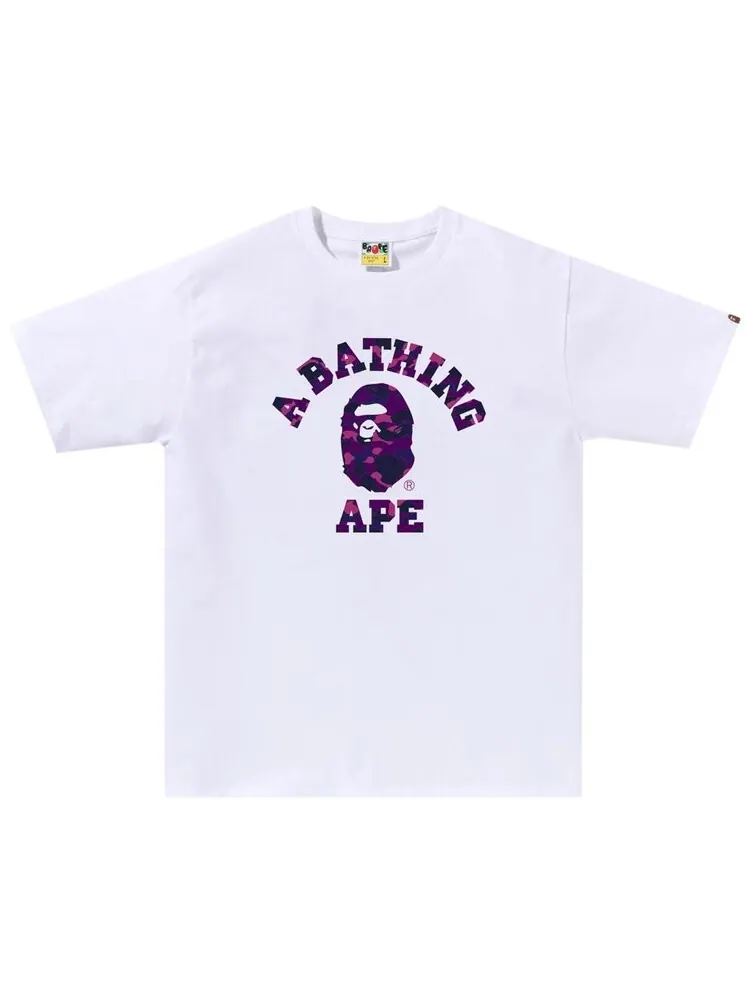 Футболка BAPE Color Camo College 'White/Purple' — изображение 1 из 1, белый
