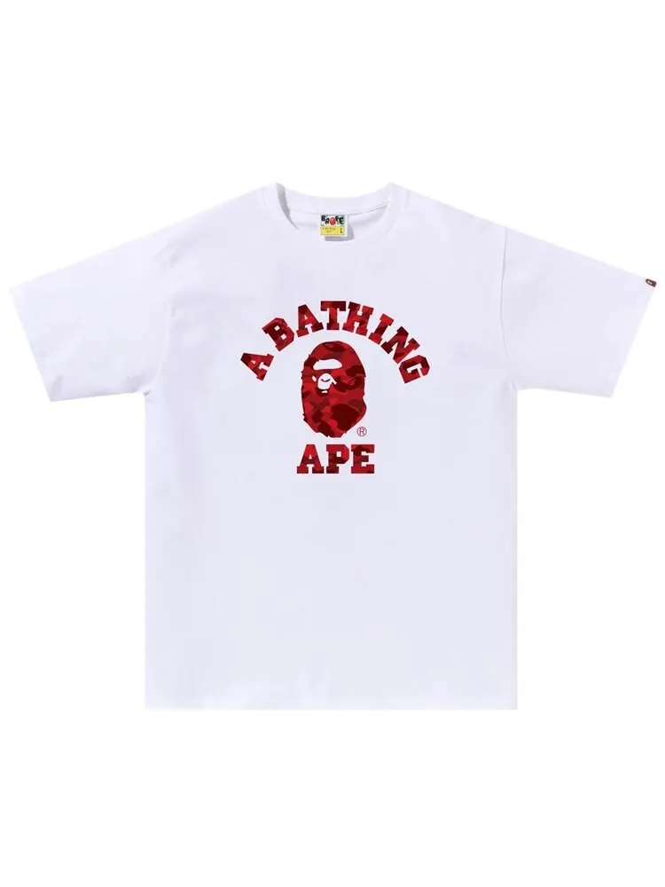 Футболка BAPE Color Camo College 'White/Red' — изображение 1 из 1, белый