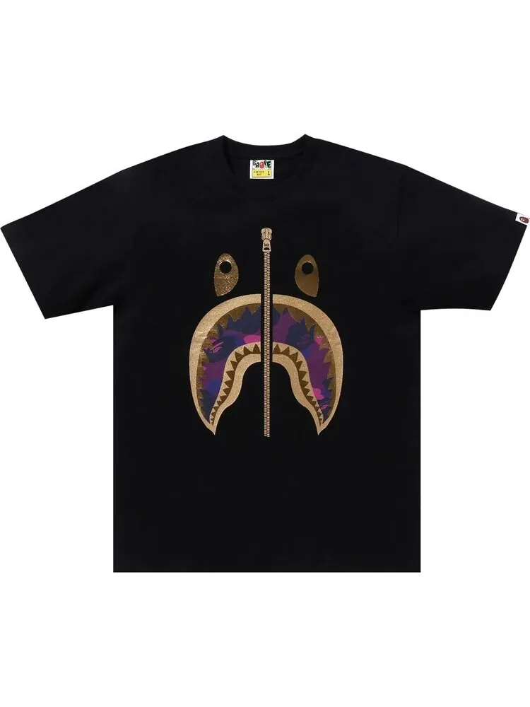 Футболка BAPE Color Camo Shark 'Black/Purple' — изображение 1 из 1, черный