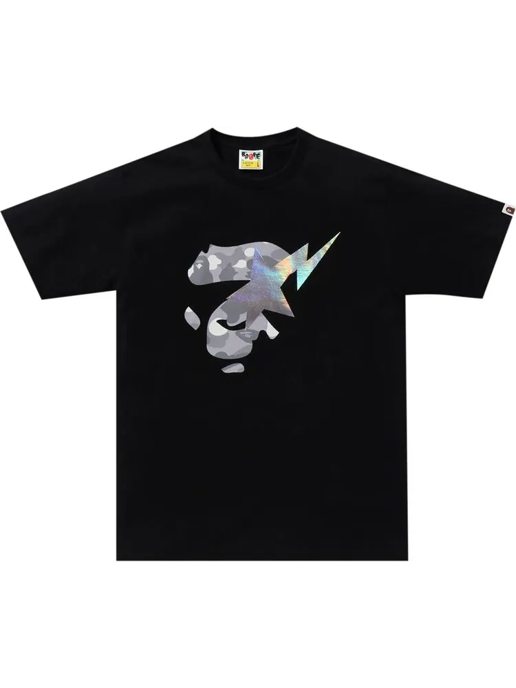 Футболка BAPE City Camo Ape Face Sta 'Black' — изображение 1 из 2, черный