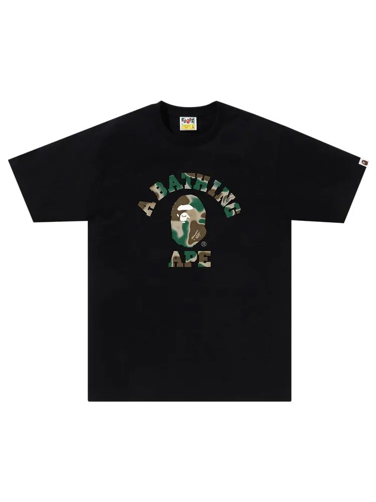 Футболка BAPE Liquid Camo College Tee — изображение 1 из 1, черный/оливковый