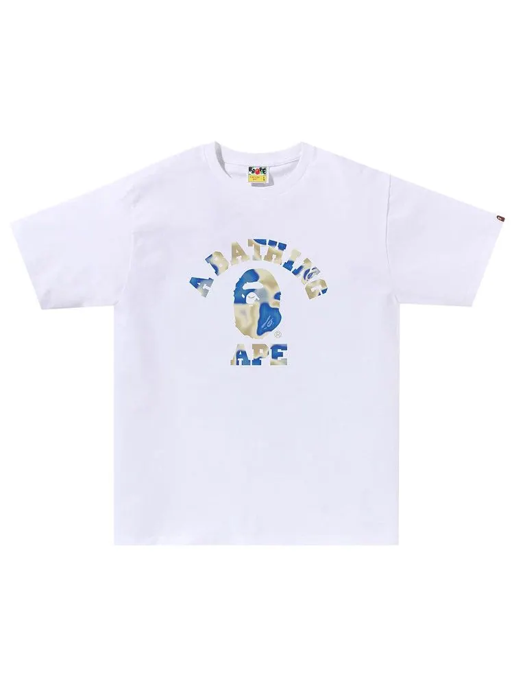 Футболка BAPE Liquid Camo College Tee — изображение 1 из 1, белый/синий