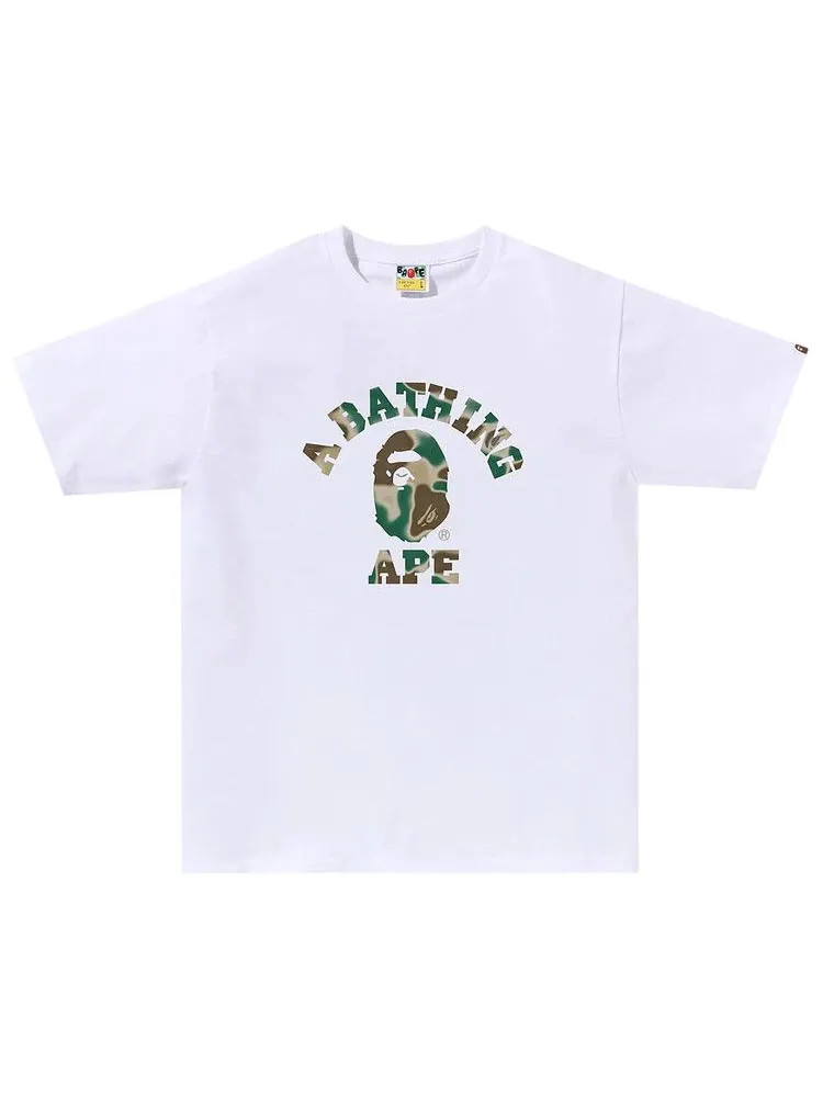 Футболка BAPE Liquid Camo College Tee — изображение 1 из 1, белый/оливковый