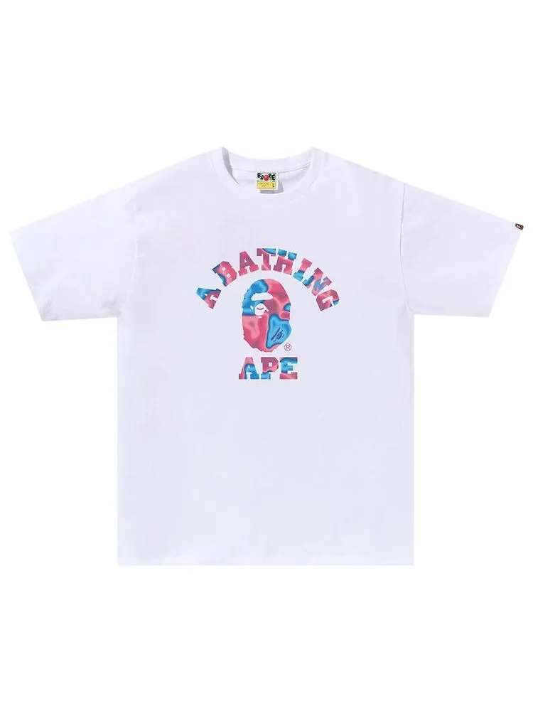 Футболка BAPE Liquid Camo College Tee — изображение 1 из 1, белый/розовый