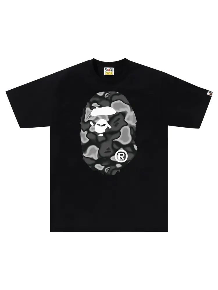 Футболка BAPE Liquid Camo Big Ape Head 'Black' — изображение 1 из 2, черный