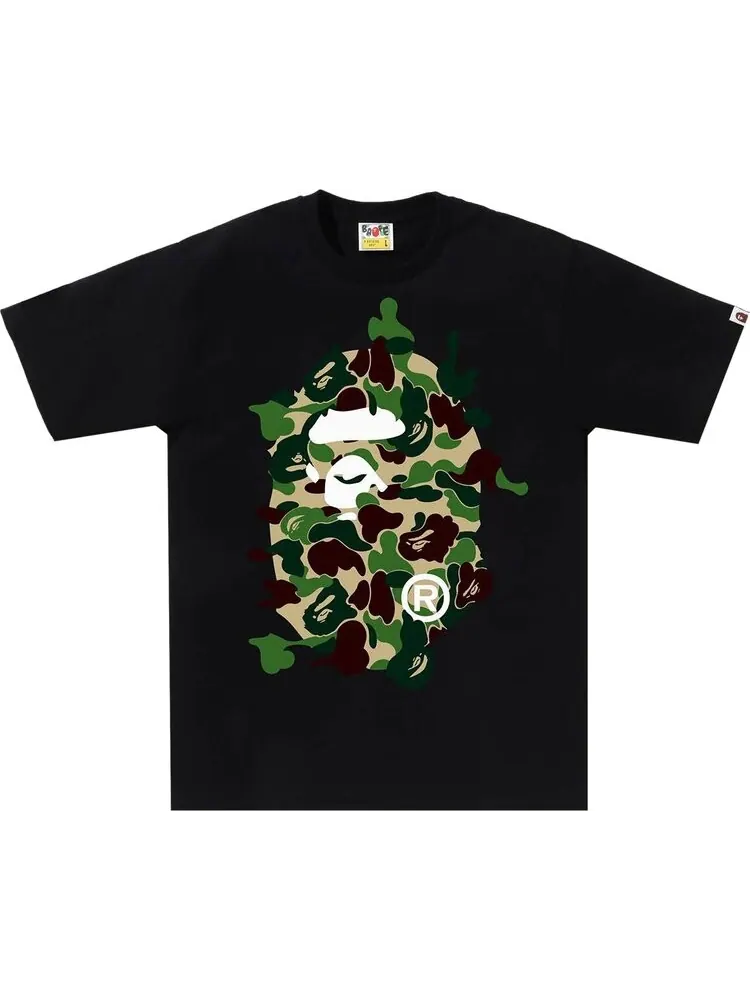 Футболка BAPE ABC Camo Ape Head 'Black/Green' — изображение 1 из 1, черный