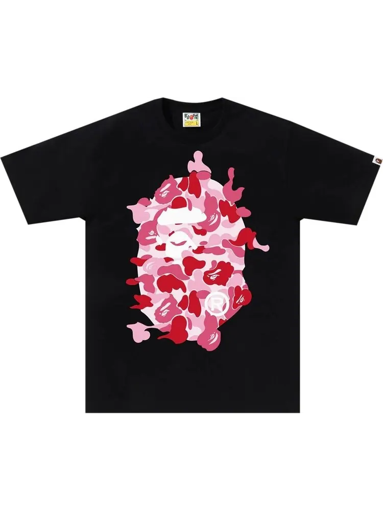 Футболка BAPE ABC Camo Rebuild Big Ape Head 'Black/Pink' — изображение 1 из 1, черный