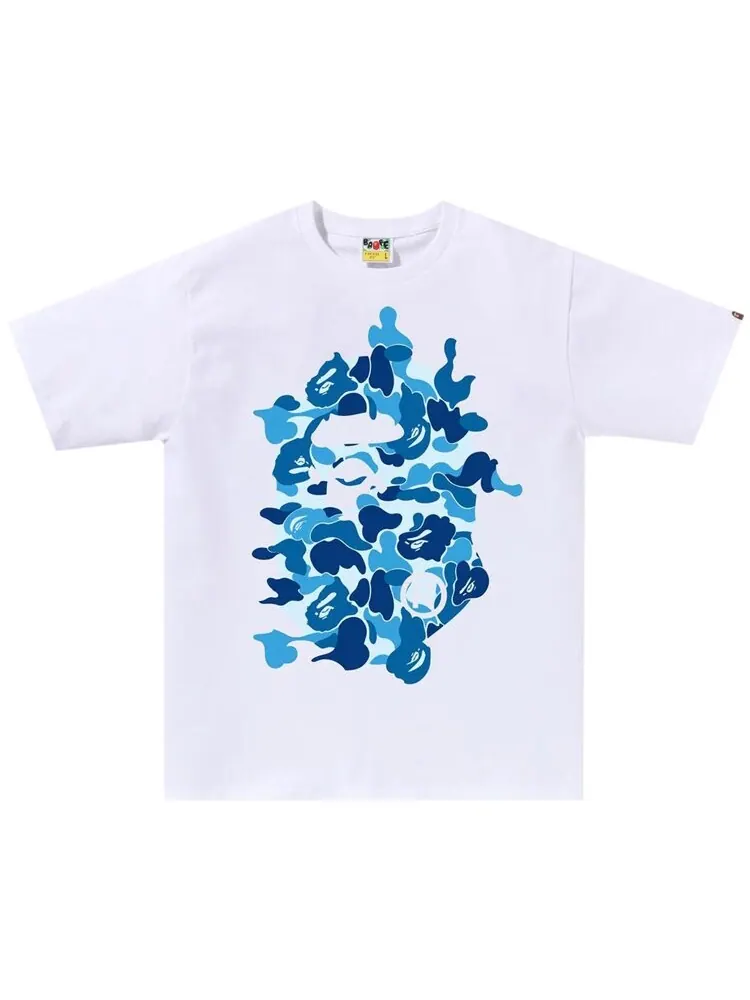 Футболка BAPE ABC Camo Rebuild Big Ape Head 'White/Blue' — изображение 1 из 1, белый
