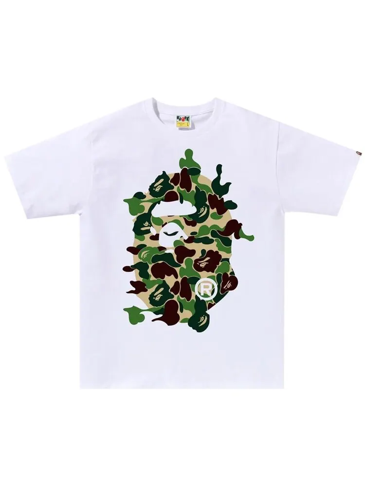 Футболка BAPE ABC Camo Rebuild Big Ape Head 'White/Green' — изображение 1 из 1, белый