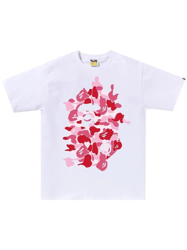 Футболка BAPE ABC Camo Rebuild Big Ape Head 'White/Pink' — изображение 1 из 1, белый