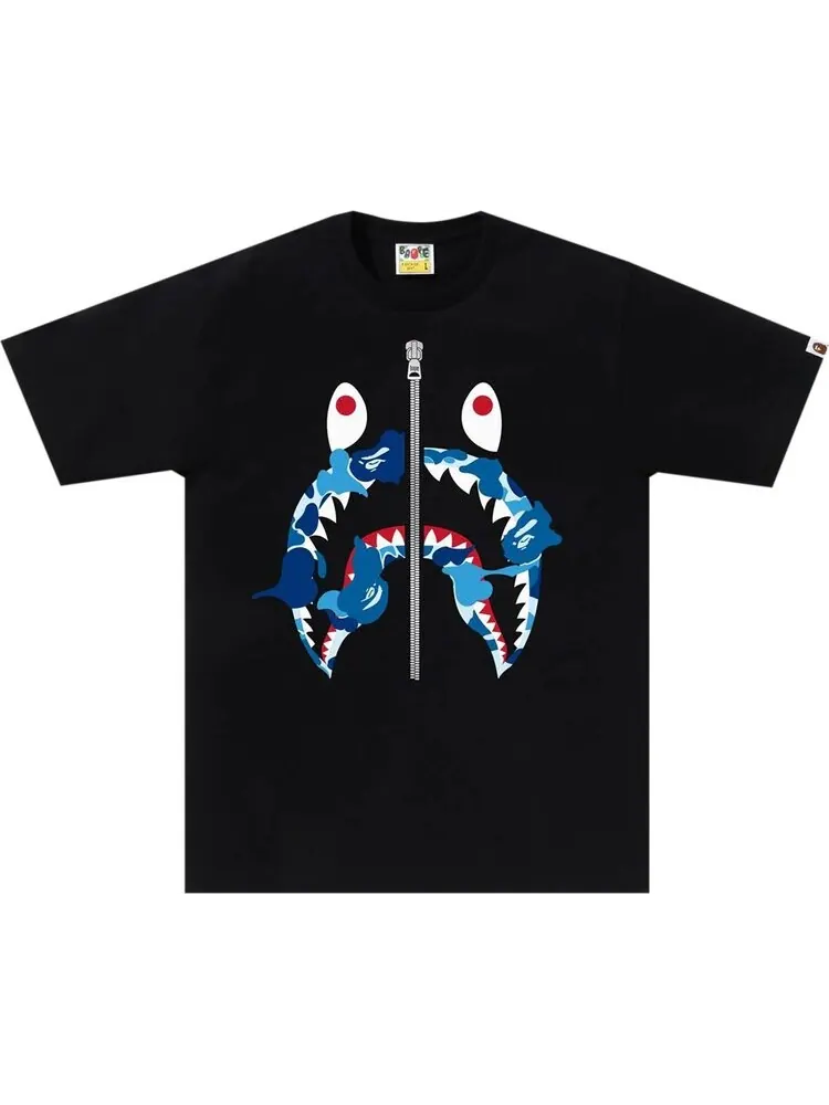 Футболка BAPE ABC Camo Rebuild Shark 'Black/Blue' — изображение 1 из 1, черный