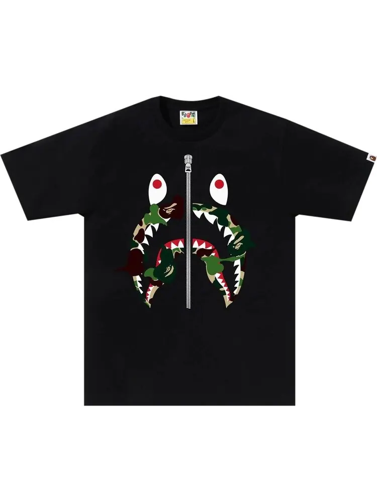 Футболка BAPE ABC Camo Rebuild Shark 'Black/Green' — изображение 1 из 1, черный