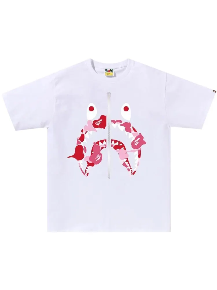 Футболка BAPE ABC Camo Rebuild Shark 'White/Pink' — изображение 1 из 1, белый