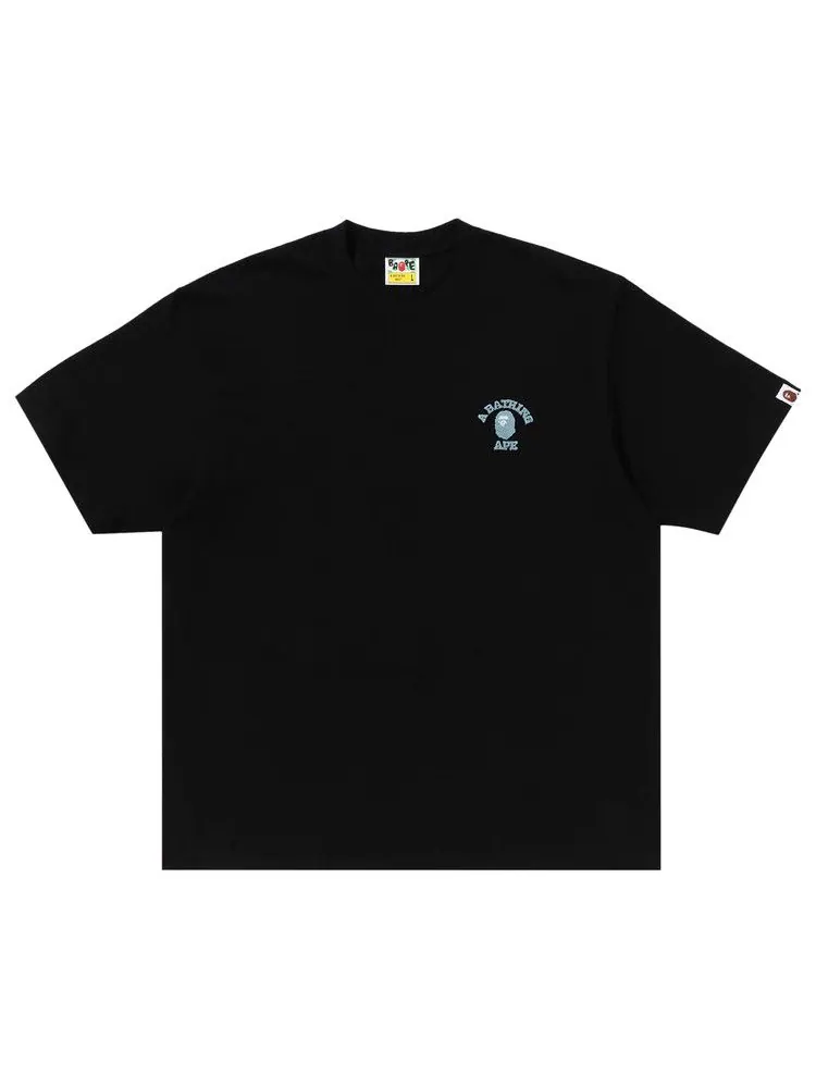 Футболка BAPE College One Point Relaxed Fit Tee 'Black' — изображение 1 из 1, черный