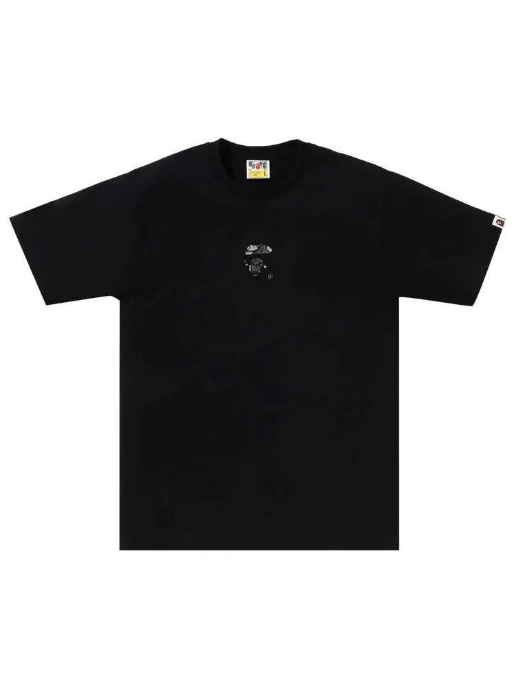 Футболка BAPE Liquid Camo Small Ape Face Tee — изображение 1 из 1, черный