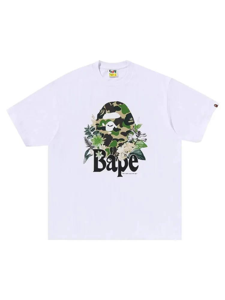 Футболка BAPE Floral Big Ape Head Relaxed Fit Tee — изображение 1 из 1, белый