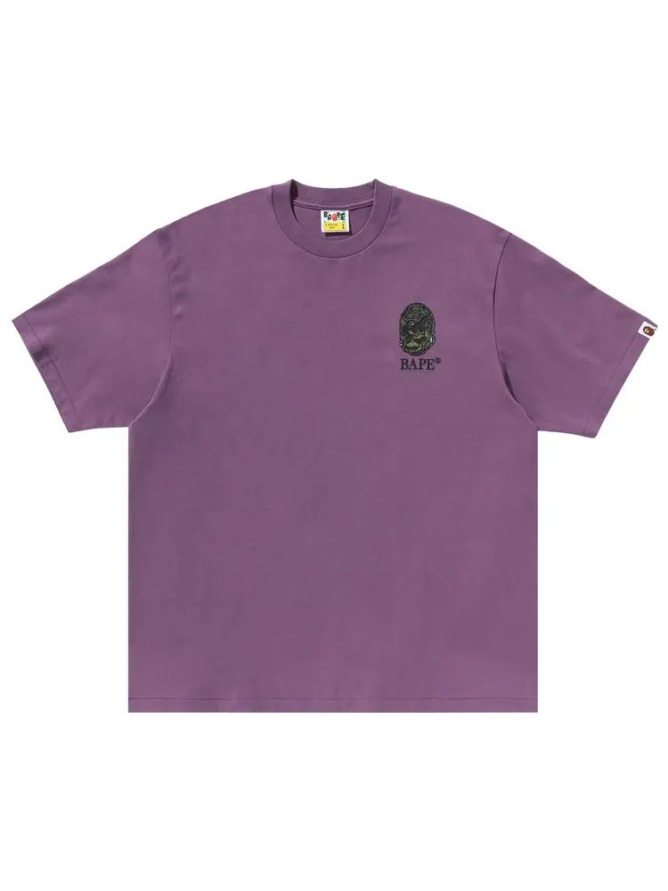 Футболка BAPE Camo Stone Ape Head Relaxed Fit Tee — изображение 1 из 1, фиолетовый