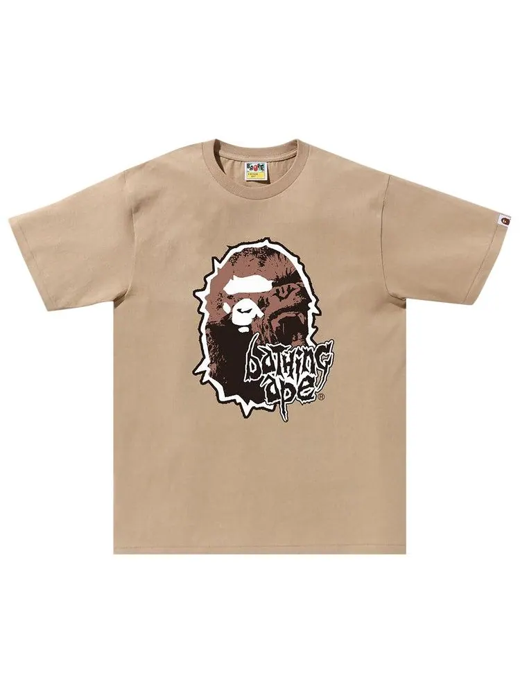 Футболка BAPE Mad Ape Head Tee — изображение 1 из 1, бежевый