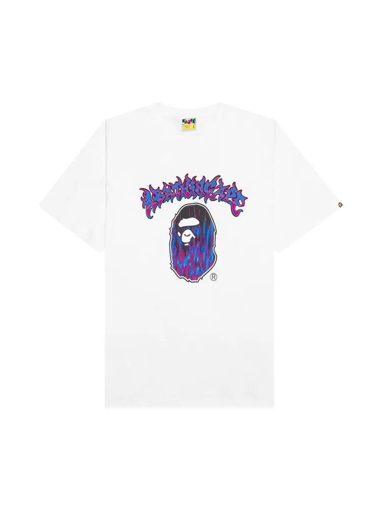 Футболка BAPE Mad Flame Ape Head Tee — изображение 1 из 3, белый