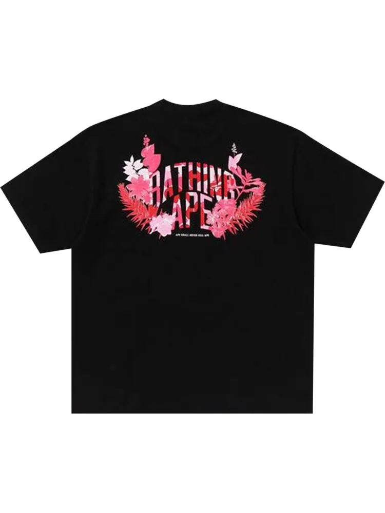 Футболка BAPE Flora Ape Head Relaxed Fit 'Black' — изображение 2 из 2, черный