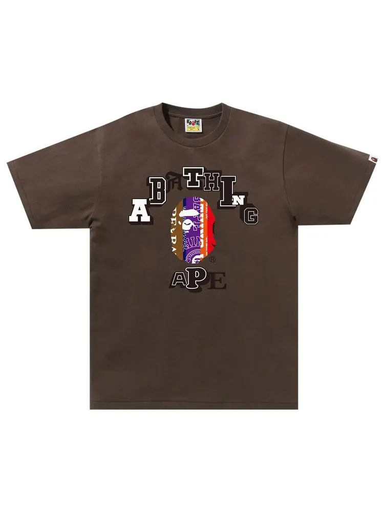 Футболка BAPE Fans Scarf College Tee — изображение 1 из 1, коричневый
