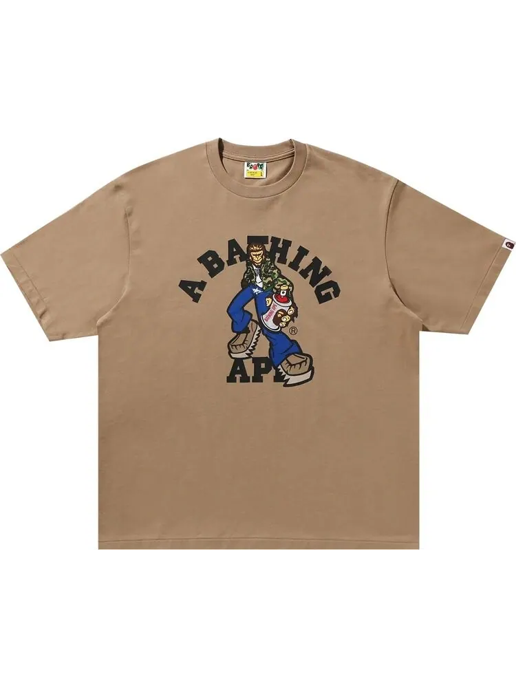 Футболка BAPE Graffiti Character College Relaxed Fit 'Beige' — изображение 1 из 1, загар