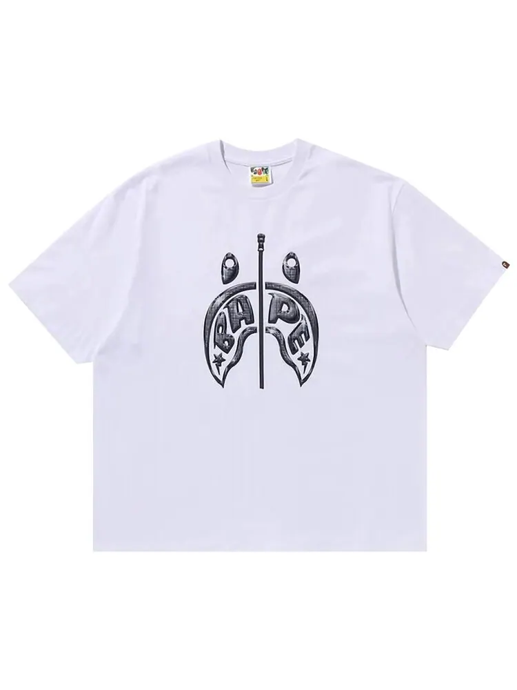 Футболка BAPE Mad Shark Photo Print Relaxed Fit 'White' — изображение 1 из 1, белый