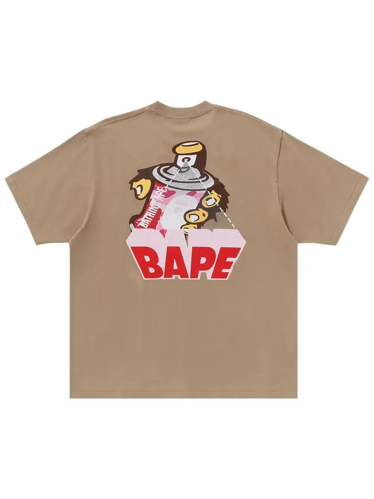 Футболка BAPE Graffiti Logo Relaxed Fit Tee — изображение 2 из 2, бежевый