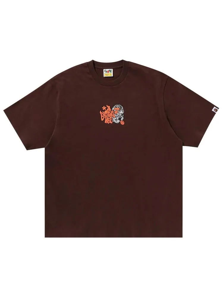 Футболка BAPE Graffiti Ape Head Relaxed Fit Tee — изображение 1 из 1, коричневый