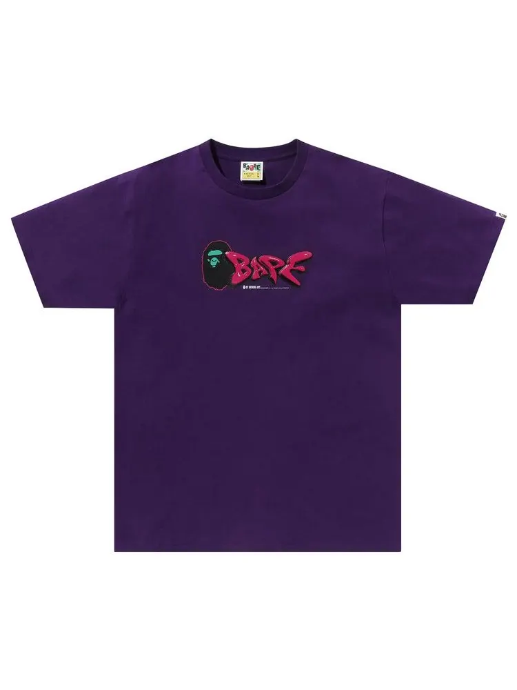 Футболка BAPE 3D Art Bape Logo Tee — изображение 1 из 1, фиолетовый