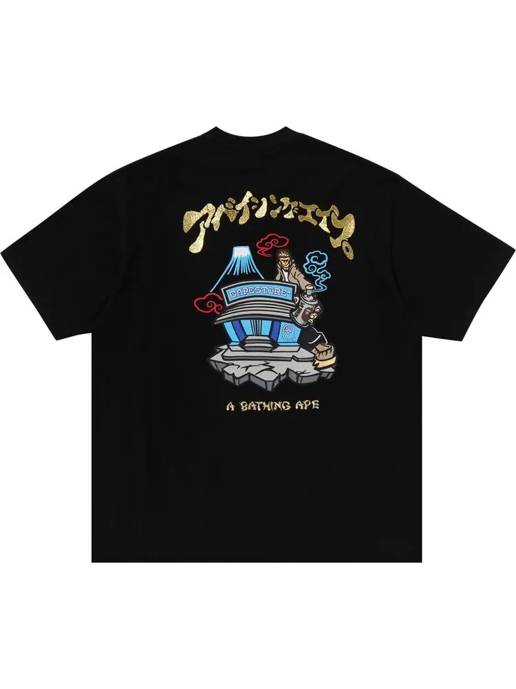 Футболка BAPE Souvenir Relaxed Fit 'Black' — изображение 2 из 2, черный