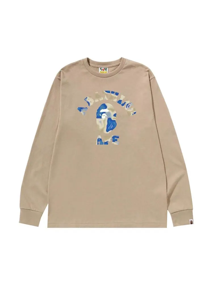 Футболка BAPE Liquid Camo College Long-Sleeve Tee — изображение 1 из 1, бежевый