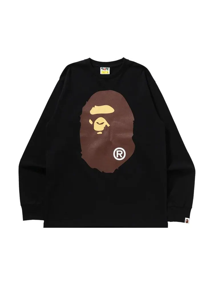 Футболка BAPE Big Ape Head Long-Sleeve Tee — изображение 1 из 1, черный