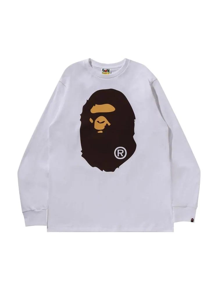 Футболка BAPE Big Ape Head Long-Sleeve Tee — изображение 1 из 1, белый